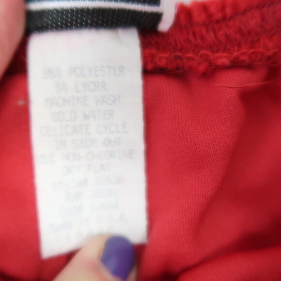 Vintage 90s In Charge Red Crushed Velvet Tap Shorts S - Picture 5 of 5